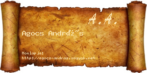 Agocs András névjegykártya