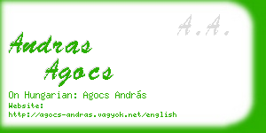andras agocs business card